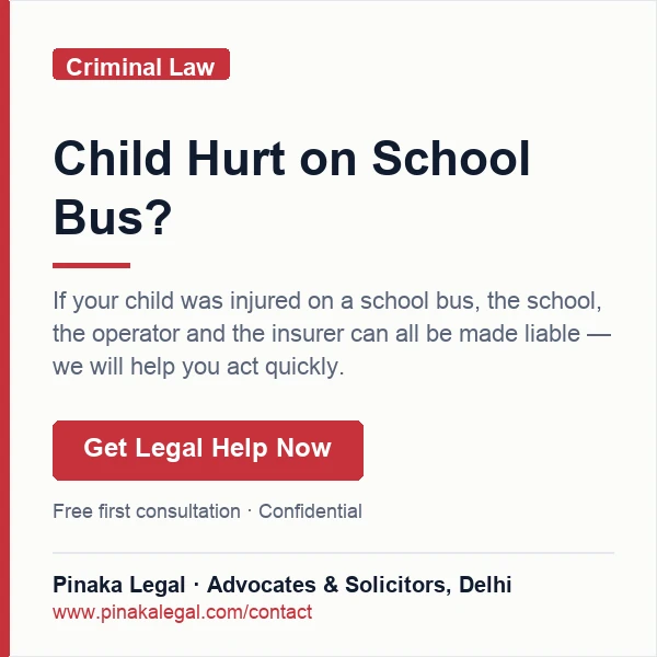 Get legal help from Pinaka Legal — Motor Accident Claims experts in Delhi