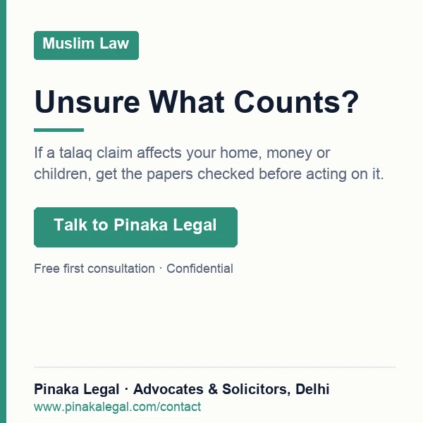 Get legal help from Pinaka Legal - Muslim Law experts in Delhi