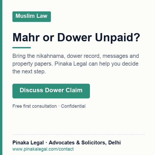 Get legal help from Pinaka Legal - Muslim Law experts in Delhi