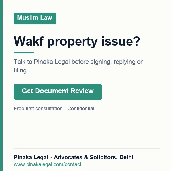 Get legal help from Pinaka Legal for wakf property disputes